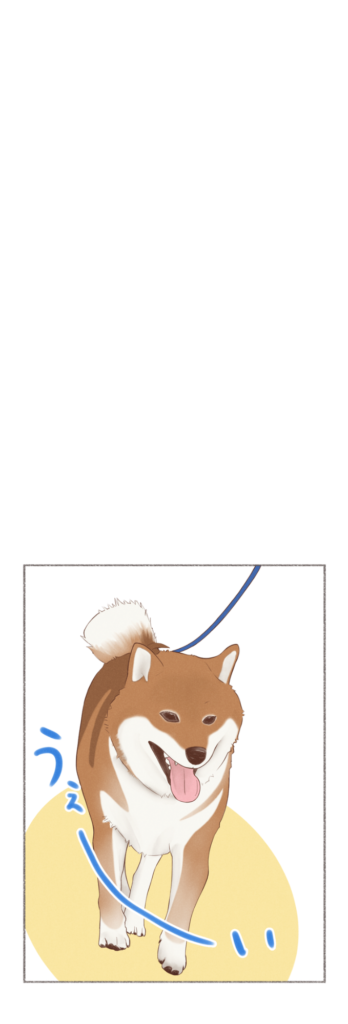 柴犬との日常を描いた4コママンガ。タイトル「のぼるの楽しい」。柴犬カイさんがお散歩中に見つけた楽しい道のお話。2枚目
