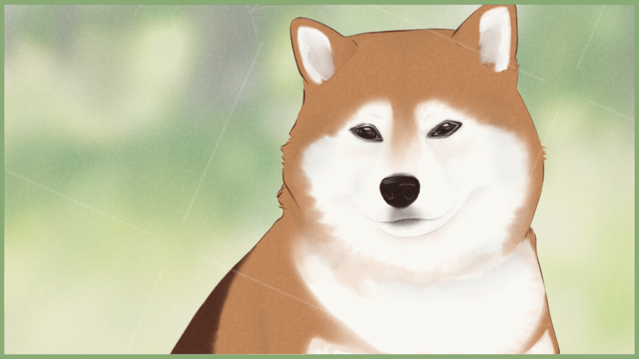 エッセイ漫画で登場している柴犬カイさんを描いたイラスト紹介。アイキャッチ